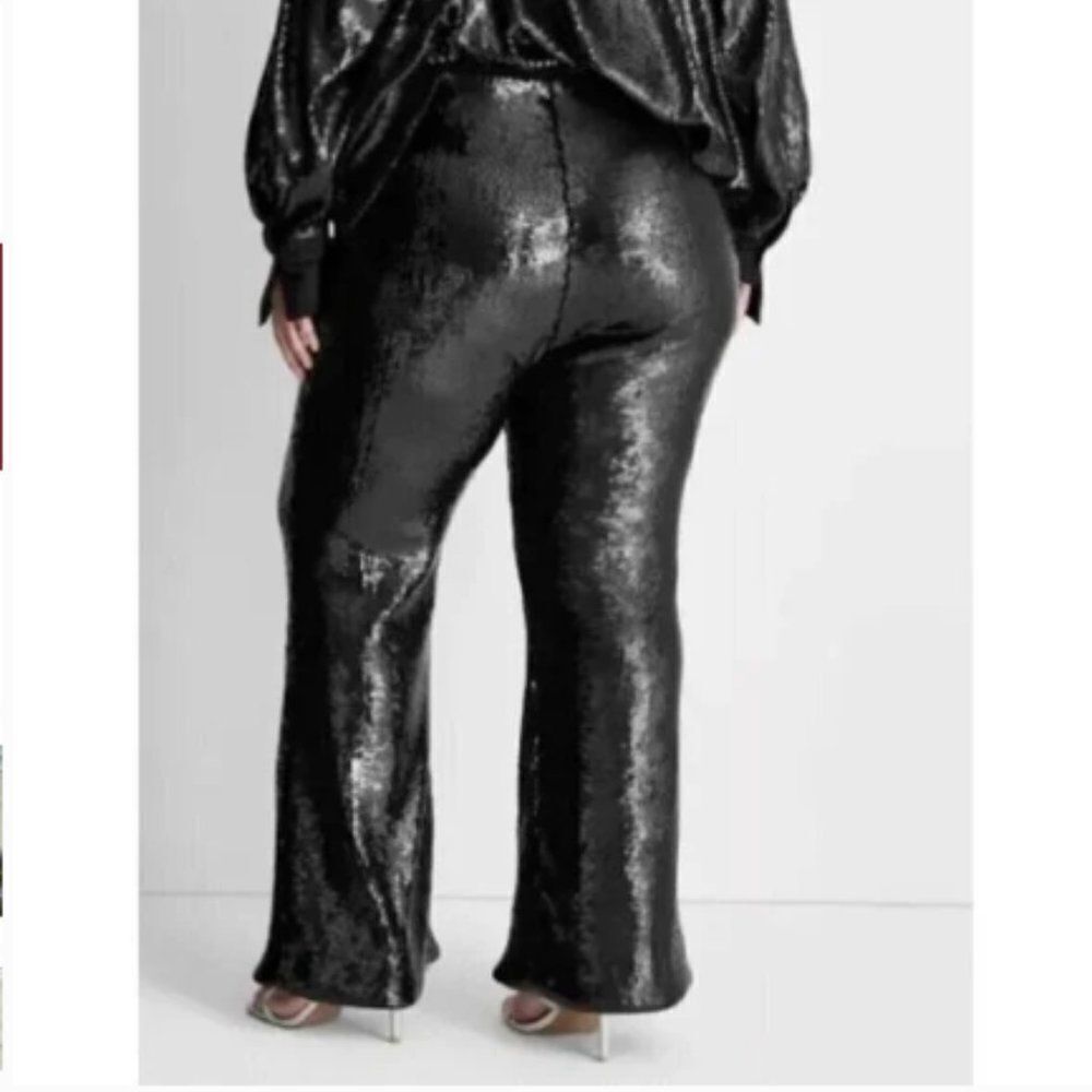 Future Collective Sequin stretch flare pants - size 20W - Picture 4 of 6